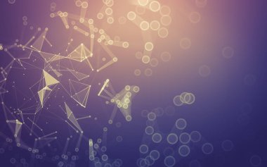 Çokgen alanı düşük Poli koyu arka plan, 3d render