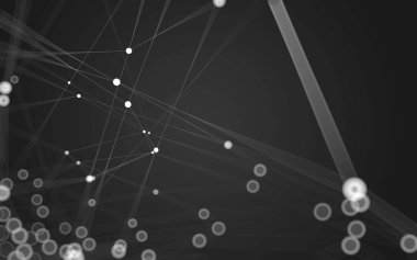 Çokgen alanı düşük Poli koyu arka plan, 3d render