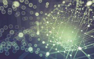 Çokgen alanı düşük Poli koyu arka plan, 3d render