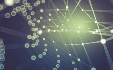 Çokgen alanı düşük Poli koyu arka plan, 3d render