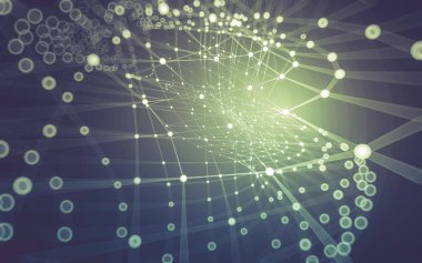 Çokgen alanı düşük Poli koyu arka plan, 3d render