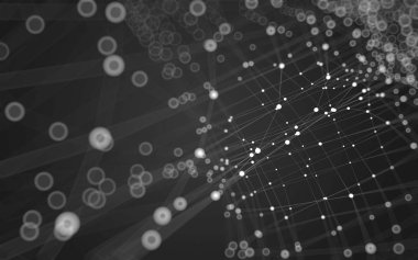 Çokgen alanı düşük Poli koyu arka plan, 3d render