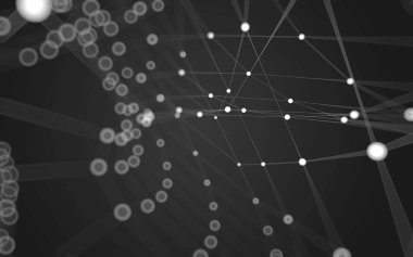 Çokgen alanı düşük Poli koyu arka plan, 3d render