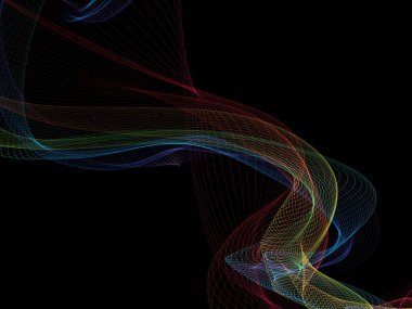 Bir parlayan ile koyu arka plan soyut dalgalar