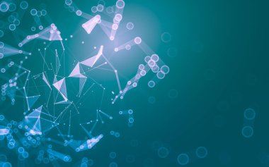 Çokgen alanı düşük Poli koyu arka plan, 3d render