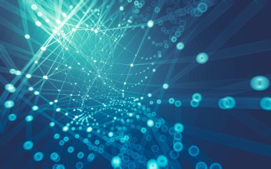 Çokgen alanı düşük Poli koyu arka plan, 3d render