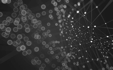 Çokgen alanı düşük Poli koyu arka plan, 3d render