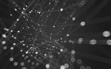 Çokgen alanı düşük Poli koyu arka plan, 3d render