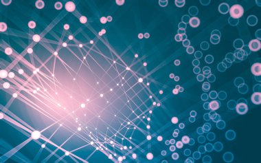 Çokgen alanı düşük Poli koyu arka plan, 3d render