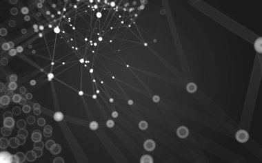 Çokgen alanı düşük Poli koyu arka plan, 3d render