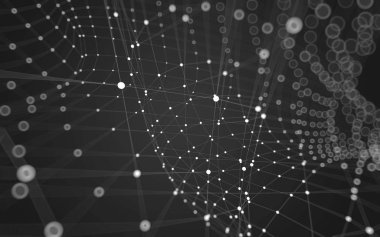 Çokgen alanı düşük Poli koyu arka plan, 3d render