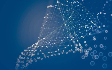 Çokgen alanı düşük Poli koyu arka plan, 3d render