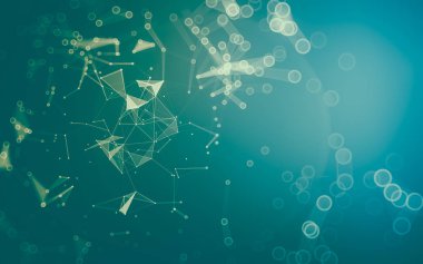 Çokgen alanı düşük Poli koyu arka plan, 3d render