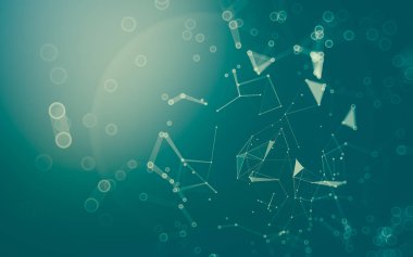 Çokgen alanı düşük Poli koyu arka plan, 3d render