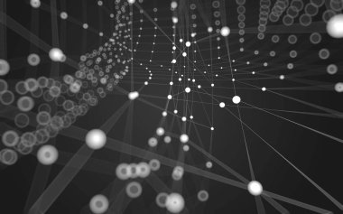 Çokgen alanı düşük Poli koyu arka plan, 3d render