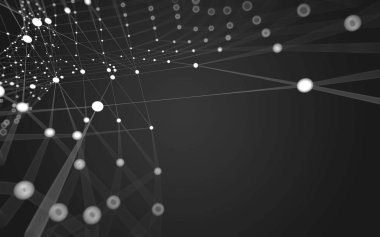 Çokgen alanı düşük Poli koyu arka plan, 3d render