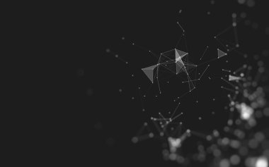 Çokgen alanı düşük Poli koyu arka plan, 3d render