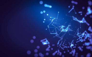 Çokgen alanı düşük Poli koyu arka plan, 3d render