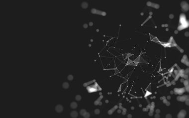 Çokgen alanı düşük Poli koyu arka plan, 3d render