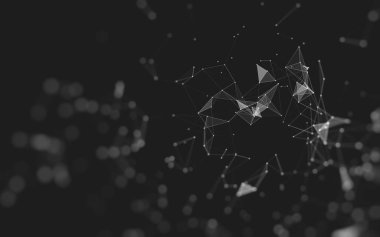 Çokgen alanı düşük Poli koyu arka plan, 3d render