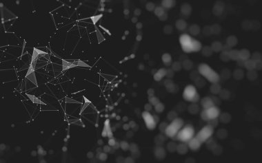 Çokgen alanı düşük Poli koyu arka plan, 3d render