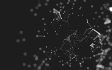 Çokgen alanı düşük Poli koyu arka plan, 3d render