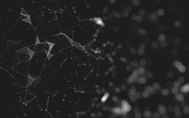 Çokgen alanı düşük Poli koyu arka plan, 3d render