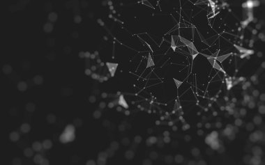 Çokgen alanı düşük Poli koyu arka plan, 3d render