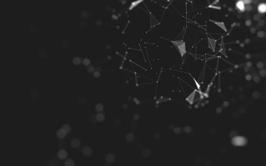 Çokgen alanı düşük Poli koyu arka plan, 3d render