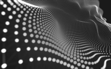 Çokgen alanı düşük Poli koyu arka plan, 3d render