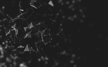 Çokgen alanı düşük Poli koyu arka plan, 3d render