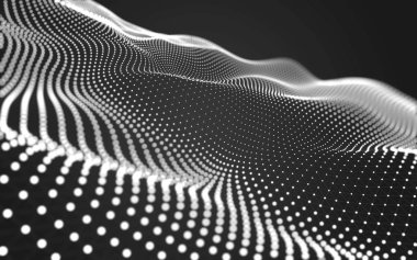 Çokgen alanı düşük Poli koyu arka plan, 3d render