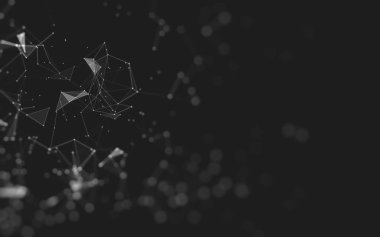 Çokgen alanı düşük Poli koyu arka plan, 3d render