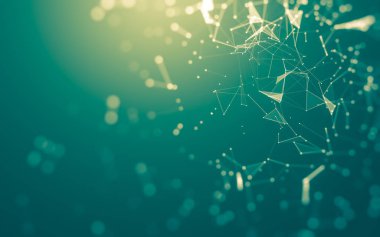 Çokgen alanı düşük Poli koyu arka plan, 3d render