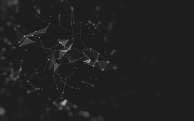 Çokgen alanı düşük Poli koyu arka plan, 3d render