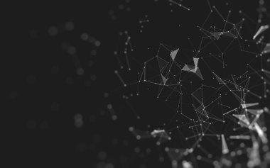 Çokgen alanı düşük Poli koyu arka plan, 3d render