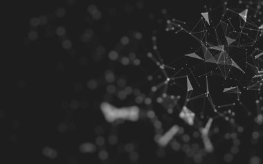 Çokgen alanı düşük Poli koyu arka plan, 3d render