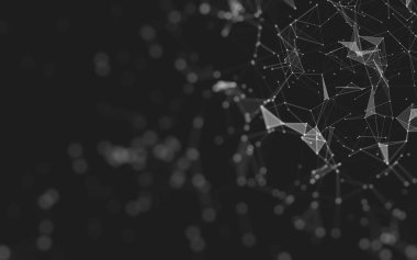 Çokgen alanı düşük Poli koyu arka plan, 3d render