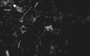 Çokgen alanı düşük Poli koyu arka plan, 3d render