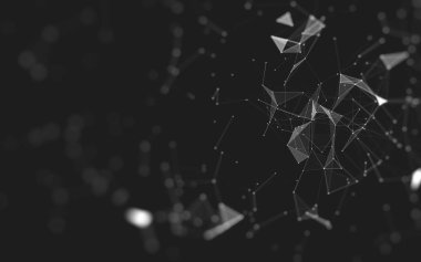 Çokgen alanı düşük Poli koyu arka plan, 3d render