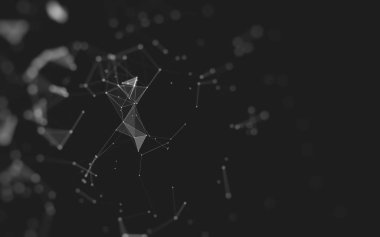 Çokgen alanı düşük Poli koyu arka plan, 3d render