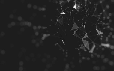 Çokgen alanı düşük Poli koyu arka plan, 3d render