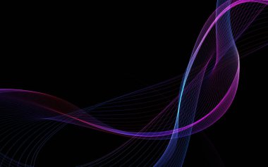 Bir parlayan ile koyu arka plan soyut dalgalar