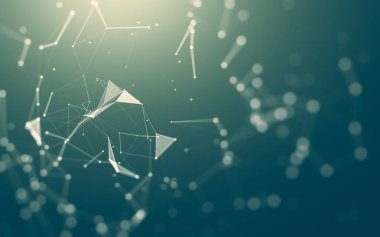 Soyut arka plan. Çokgen şekilli moleküller teknolojisi,