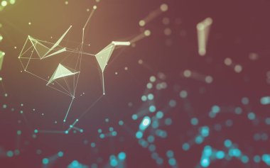 Soyut arka plan. Çokgen şekilli moleküller teknolojisi,