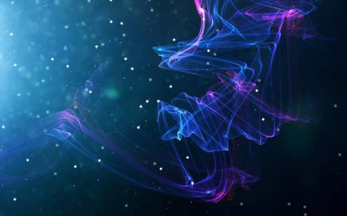 Bir parlayan ile koyu arka plan soyut dalgalar