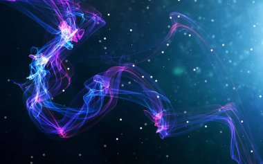 Bir parlayan ile koyu arka plan soyut dalgalar