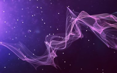 Bir parlayan ile koyu arka plan soyut dalgalar