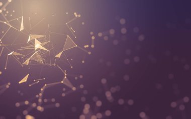 Soyut arka plan. Çokgen şekilli moleküller teknolojisi,