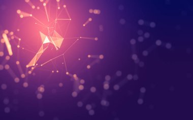 Soyut arka plan. Çokgen şekilli moleküller teknolojisi,